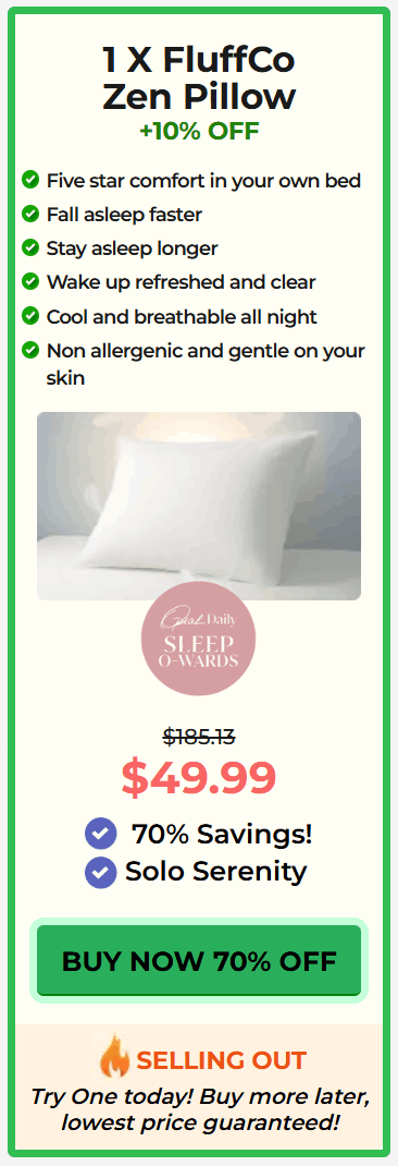 FluffCo Zen Pillow pricing 2